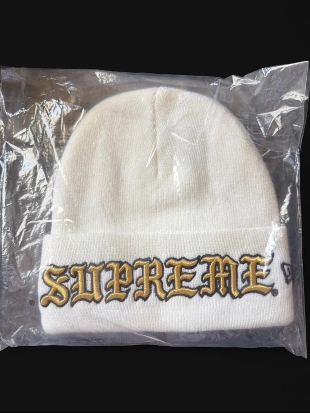 Supreme New Era Old English Beanie ‘White’ - New With Tags